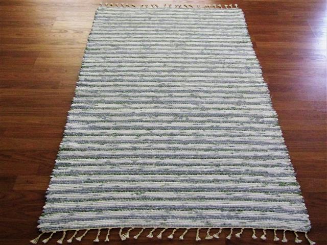 Grey, White, Green 2½ x 3½ ft. Kitchen And Bath Rug