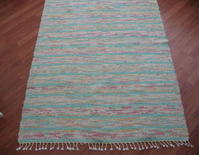 Aqua, Pink, Gold 4 x 6 ft. Area Rug