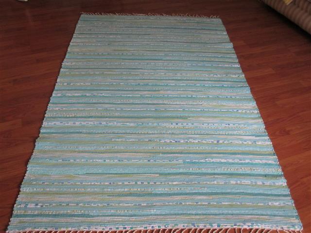 Aqua, White, Green 4 x 6 ft. Area Rug