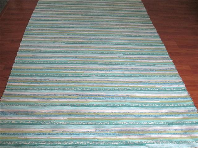 Aqua, White, Green 4 x 6 ft. Area Rug