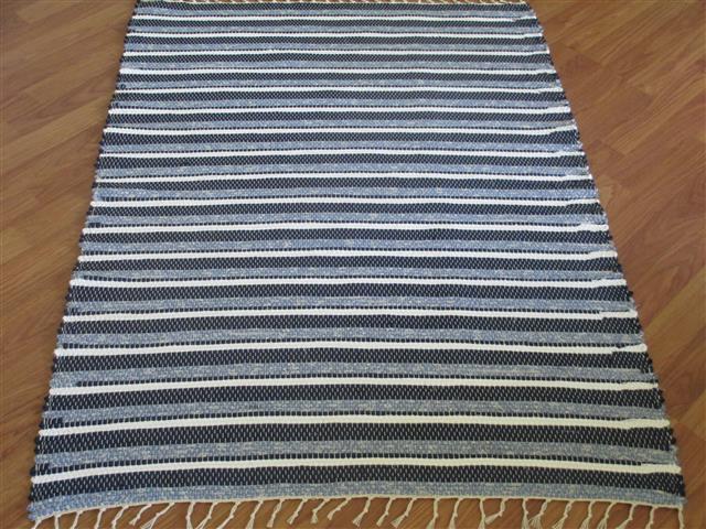 Navy, White, Blue 3 x 4 Kitchen And Bath Rug