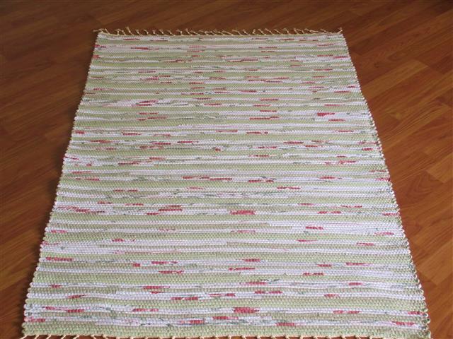 Green, White, Pink 3 x 4 Kitchen And Bath Rug