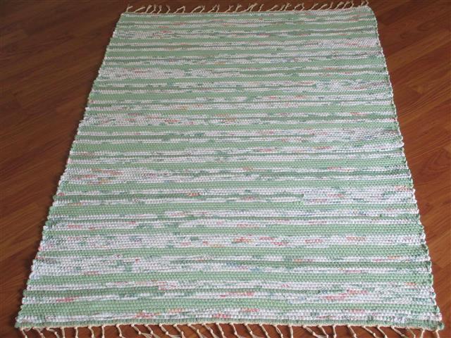 Green, White 3 x 4 Kitchen And Bath Rug