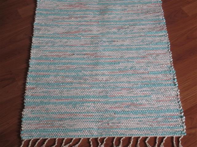 Aqua, White, Apricot 2 x 3 ft. Kitchen And Bath Rug