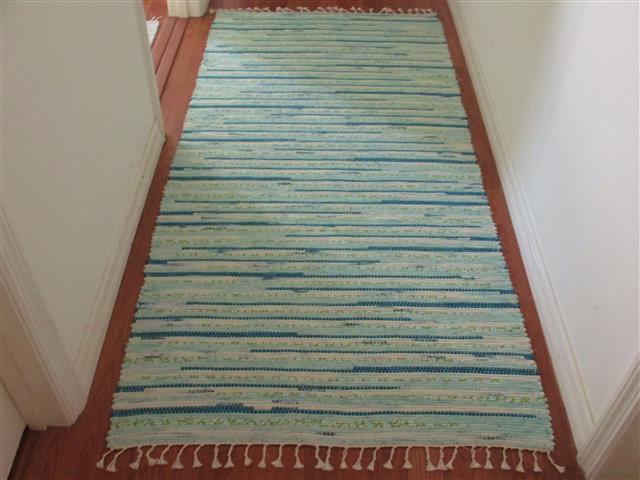 Turquoise, Aqua, Green, White 3 x 4 Kitchen And Bath Rug